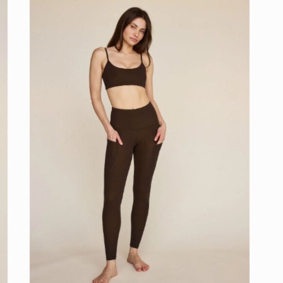 Strut This Dallas Ankle Leggings High Rise Side Pockets Kona Brown Women Medium - Picture 4 of 14